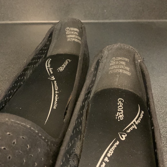 George | Stylish Black Perforated Flats - Picture 2 of 3